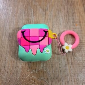 Colorful Silicone AirPods Case with Flower Charm